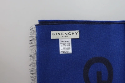 Shop Givenchy Wool Unisex Winter Warm Scarf Wrap Men's Shawl In Blue