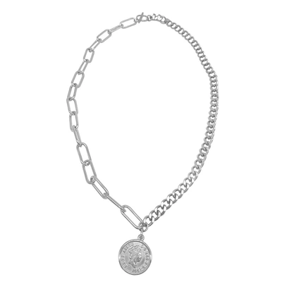 Shop Adornia Coin Mixed Chain Necklace Silver