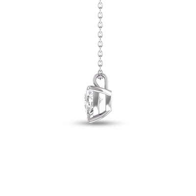 Shop Lab Grown Diamonds Lab Grown 1/2 Ctw Trillion Shaped Solitaire Diamond Pendant In 14k White Gold In Silver