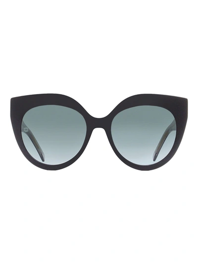 Shop Elie Saab Women's Cat Eye Sunglasses Es081/s 8079o Black/transparent Gray 55mm