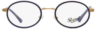 Shop Persol Women's Oval Eyeglasses Po2452v 1095 Metallic Brown/blue 50mm