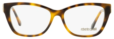 Shop Roberto Cavalli Women's Rectangular Eyeglasses Rc5060 Licciana 052 Havana/gold 53mm