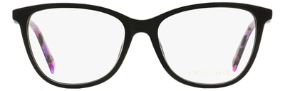 Shop Emilio Pucci Women's Rectangular Eyeglasses Ep5095 001 Black/rose 54mm In Multi