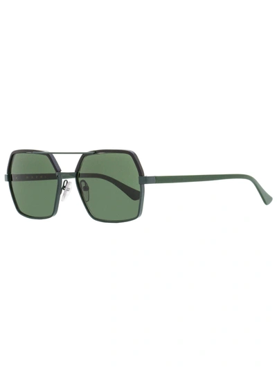 Shop Marni Unisex Rectangular Sunglasses Me2106s 009 Black/green 55mm