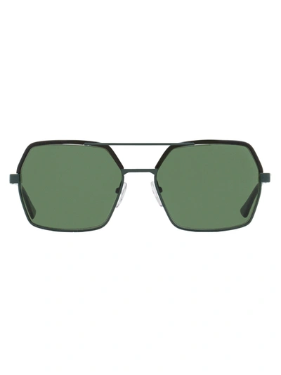 Shop Marni Unisex Rectangular Sunglasses Me2106s 009 Black/green 55mm