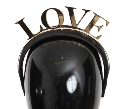 Shop Dolce & Gabbana Brass  Love Diadem One Size Tiara Women's Headband In Black