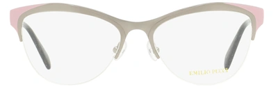 Shop Emilio Pucci Women's Oval Eyeglasses Ep5073 020 Ruthenium/pink/black 53mm In White