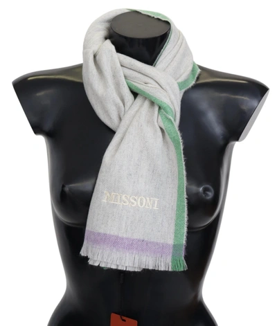 Shop Missoni 100% Cashmere Unisex Wrap Men's Scarf In Grey