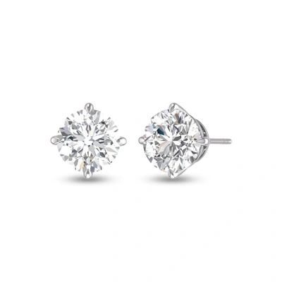 Shop Lab Grown Diamonds Lab Grown 3/4 Ctw Round Solitaire Diamond Earrings In 14k White Gold In Silver