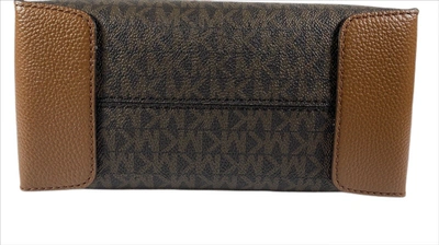 Michael Kors Mercer Medium Brown Leather Messenger Bag In Beige