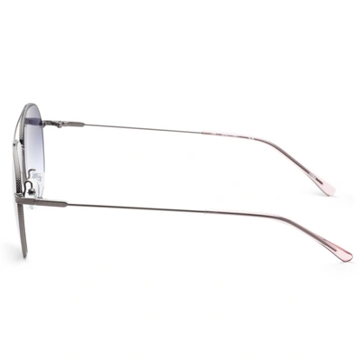 Calvin Klein Blue Gradient Pilot Ladies Sunglasses Ck20120s 008 55 In Silver