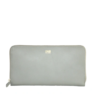 Shop Cavalli Class Calfskin Women's Wallet In Grey