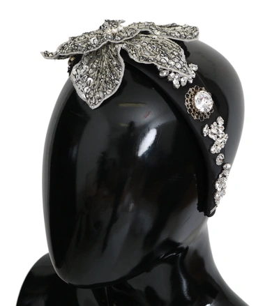 Shop Dolce & Gabbana Crystal  Diadem Tiara Women's Headband In Grey