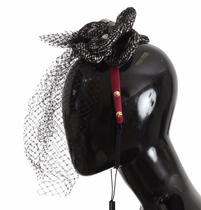 Shop Dolce & Gabbana Diadem Headband Tiara Floral Fascinator Hair Women's In Black