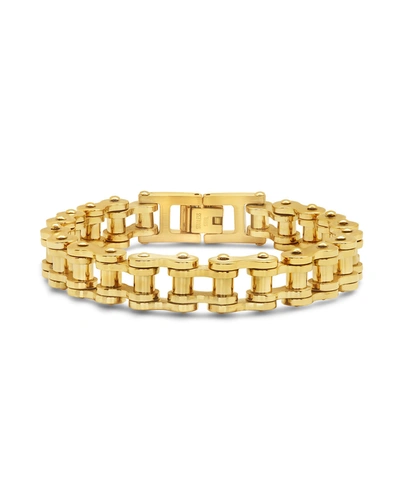 Sterling Forever Bolt Watch Band Chain Bracelet In Gold