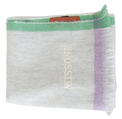 Shop Missoni Lined Cashmere Unisex Wrap Men's Scarf In Grey