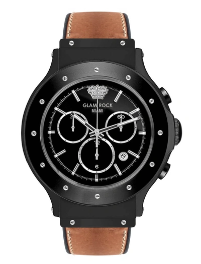 Shop Glam Rock Men's Marine 45mm Quartz Watch In Black