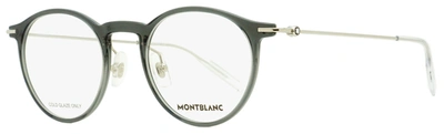 Shop Mont Blanc Montblanc Men's Pantos Eyeglasses Mb0099o 001 Gray/silver/transparent 48mm In White