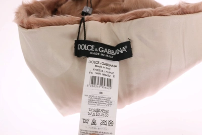 Shop Dolce & Gabbana Xiangao Lamb Fur Women's Beanie In Beige