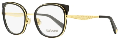 Shop Roberto Cavalli Women's Square Eyeglasses Rc5093 001 Black/gold 53mm