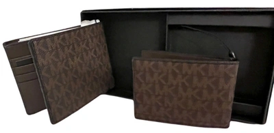 Shop Michael Kors Gifting 3 In 1 Wallet Box Set In Brown