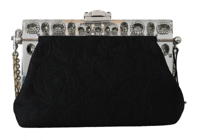 Shop Dolce & Gabbana Ricamo  Crystal Shoulder Vanda Women's Purse In Black