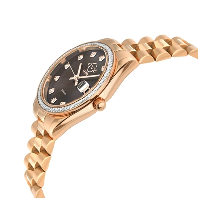 Shop Gv2 Women's Turin Diamond, Burgundy Mop Dial, Iprg Stainless Steel Watch In Beige