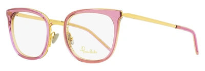 Shop Pomellato Women's Square Eyeglasses Pm0065o 003 Pink/gold 50mm