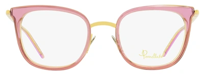 Shop Pomellato Women's Square Eyeglasses Pm0065o 003 Pink/gold 50mm
