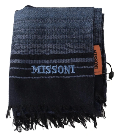 Shop Missoni Patterned Wool Unisex Neck Wrap Men's Shawl In Grey