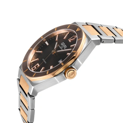 Gevril Men's High Line Automatic Watch Stainless Steel Case, Top Ring In Brown Sapphire Crystal, Two Toned In Multi