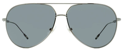 Shop Mont Blanc Montblanc Men's Aviator Sunglasses Mb0045s 005 Ruthenium/black 61mm In Blue
