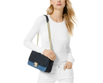 Michael Kors Sloan Large Chain Shoulder In Blue