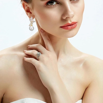 Liv Oliver Silver Marquise Crystal Earrings