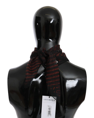 Costume National Elegant Silk Scarf Bandana Hat In Black Orange In Black