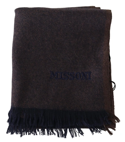 Shop Missoni 100% Cashmere Unisex Neck Wrap Fringes Men's Scarf In Brown