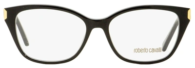 Shop Roberto Cavalli Women's Rectangular Eyeglasses Rc5113 001 Black/gold 52mm