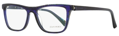 Shop Alain Mikli Men's Rectangular Eyeglasses A03083 003 Chevron Blue/blue 54mm