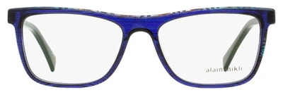 Shop Alain Mikli Men's Rectangular Eyeglasses A03083 003 Chevron Blue/blue 54mm