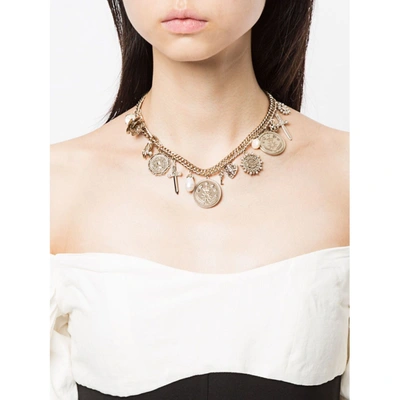 Shop Marchesa Notte Charm Front Necklace In Gold