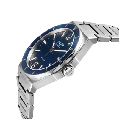 Gevril Men's High Line Automatic Watch Stainless Steel Case, Top Ring In Blue Sapphire Crystal, Stainless S In Blue