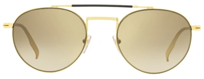 Shop Ermenegildo Zegna Men's Oval Sunglasses Ez0140 30g Gold 52mm In Yellow
