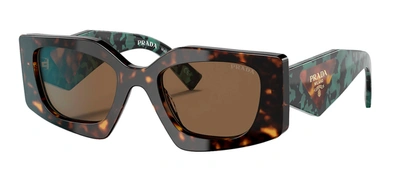 Shop Prada Pr 15ys 2au06b Geometric Sunglasses In Brown