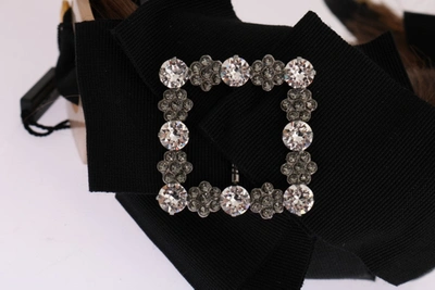Shop Dolce & Gabbana Clear Crystal  Hair Women's Headband In Black