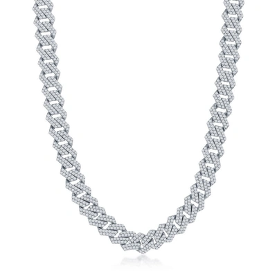 Shop Simona Sterling Silver 8mm Micro Pave Monaco Chain