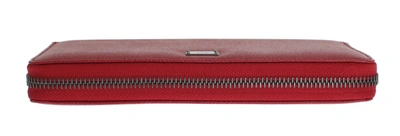 Shop Dolce & Gabbana Dauphine Leather Zip Around Continental Women's Wallet In Red