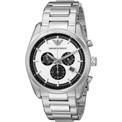 Shop Armani Collezioni Men's Sportivo Silver Dial Watch