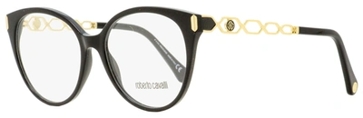 Shop Roberto Cavalli Women's Oval Eyeglasses Rc5112 001 Black/gold 53mm