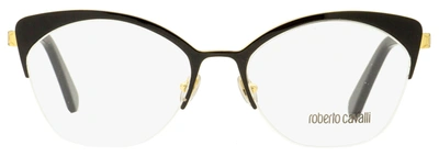 Shop Roberto Cavalli Women's Butterfly Eyeglasses Rc5111 030 Black/gold 53mm