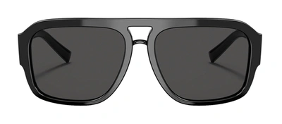 Shop Dolce & Gabbana Dg G4403 501/87 Navigator Sunglasses In Black